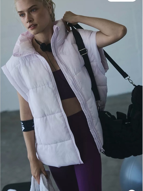 Free People Other - Free People Pale Pink Quilted Sleeveless Puffer Vest